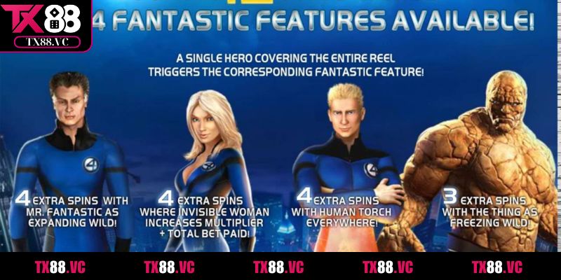 Nổ Hũ Fantastic Four 4 – Siêu Phẩm Slot Hấp Dẫn Tại Tx88
